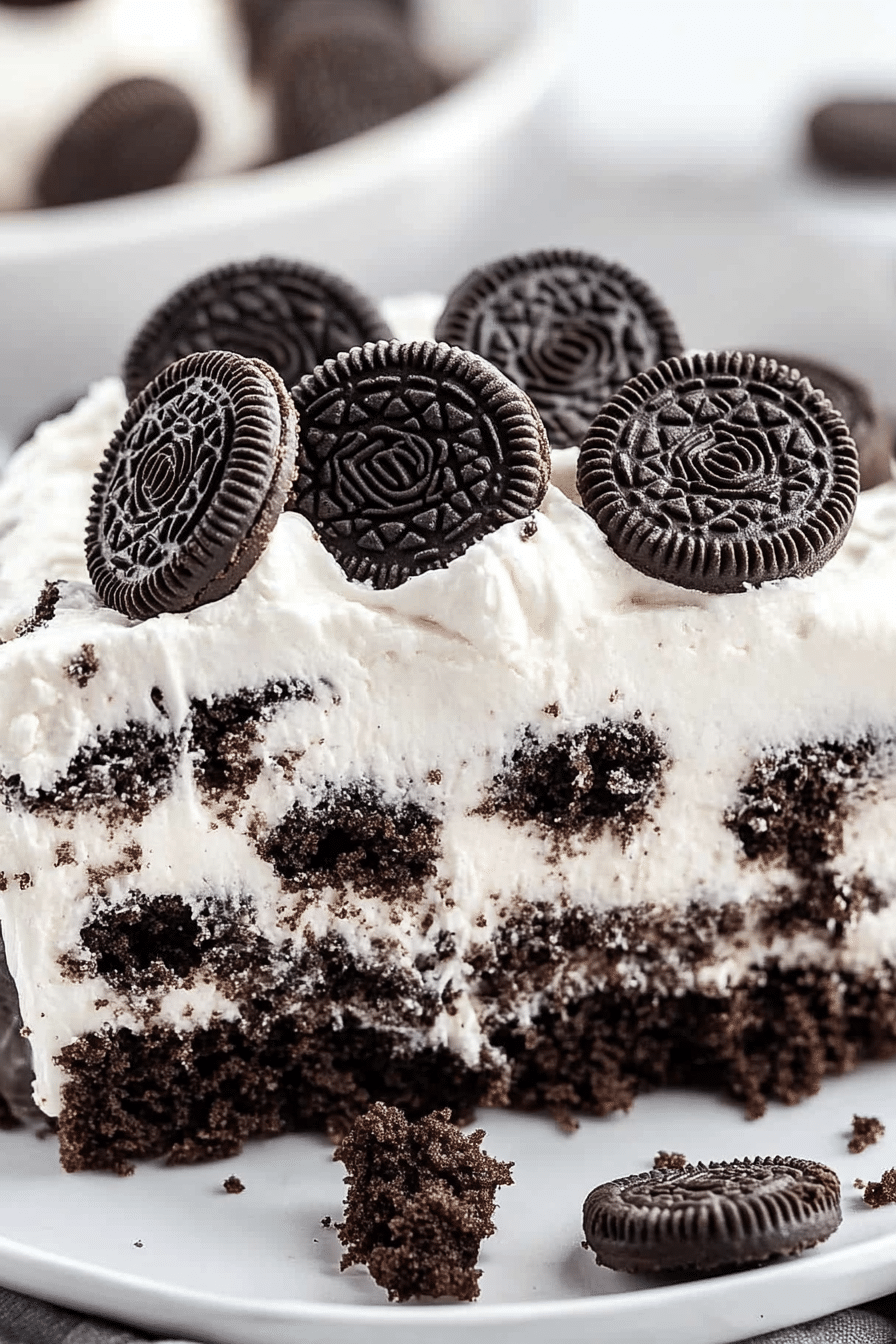 Oreo poke cake