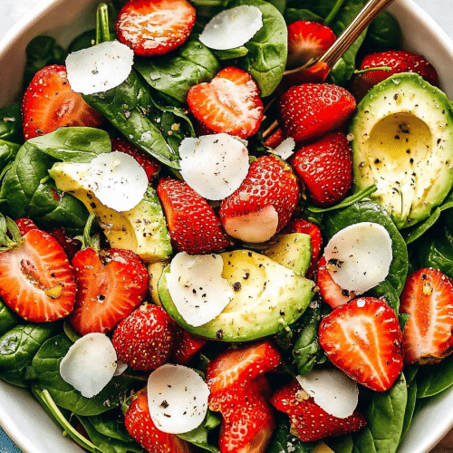 avocado strawberry spinach salad
