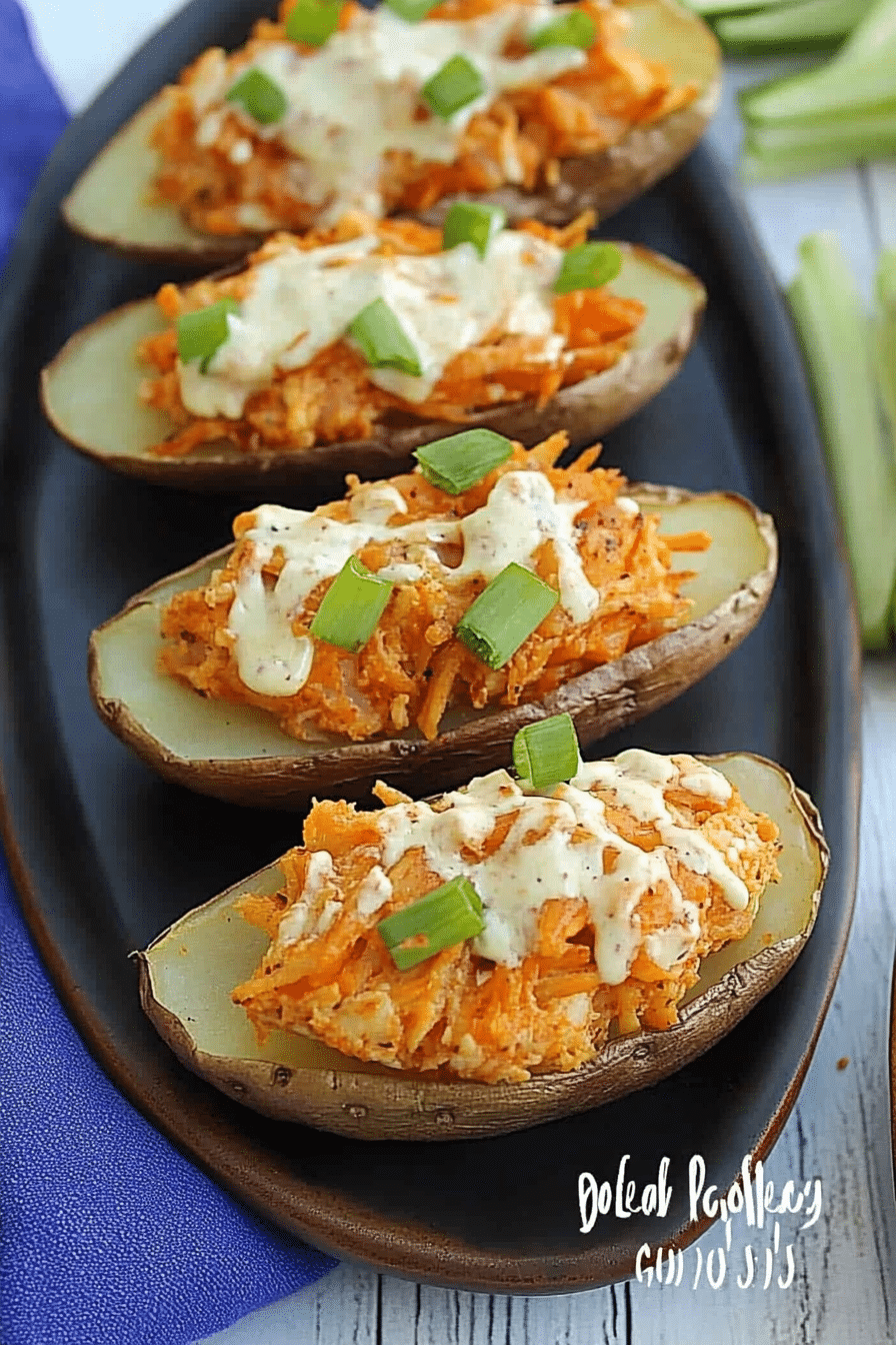 buffalo chicken potato skins