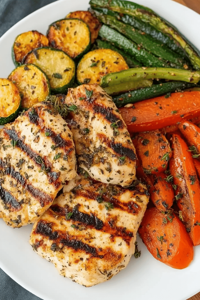 grilled chicken and veggies