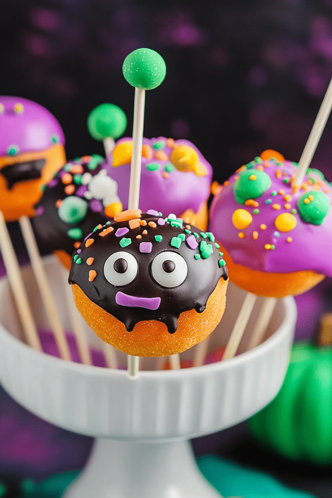 halloween donut cake pops