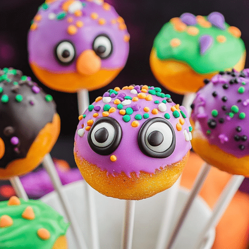 halloween donut cake pops