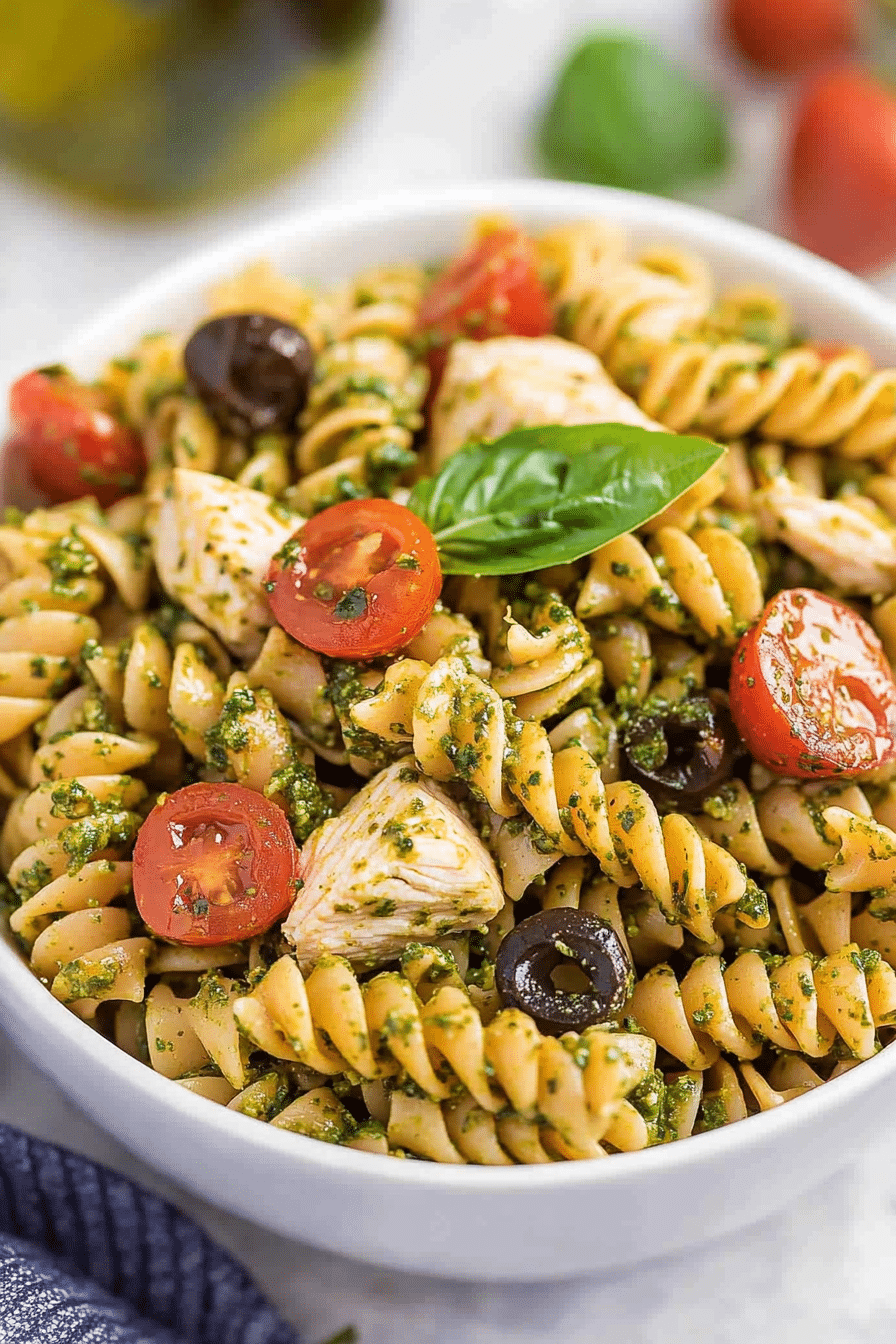 pesto chicken pasta salad