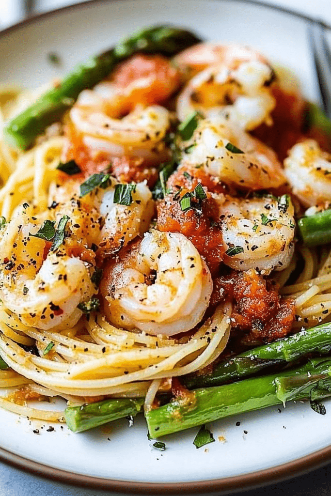 shrimp asparagus pasta