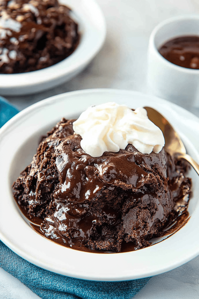 slow cooker brownie pudding