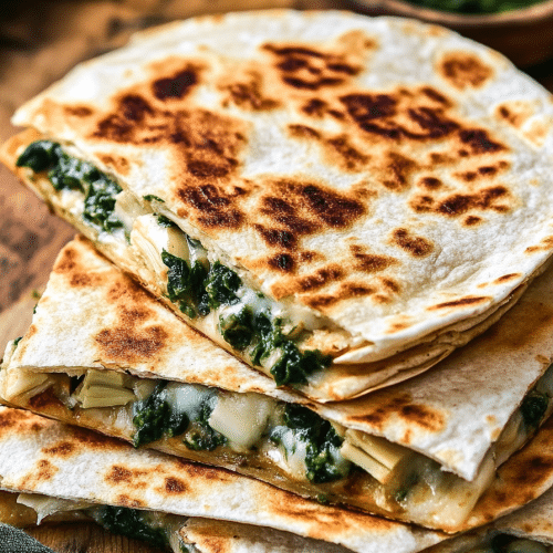 spinach artichoke quesadillas
