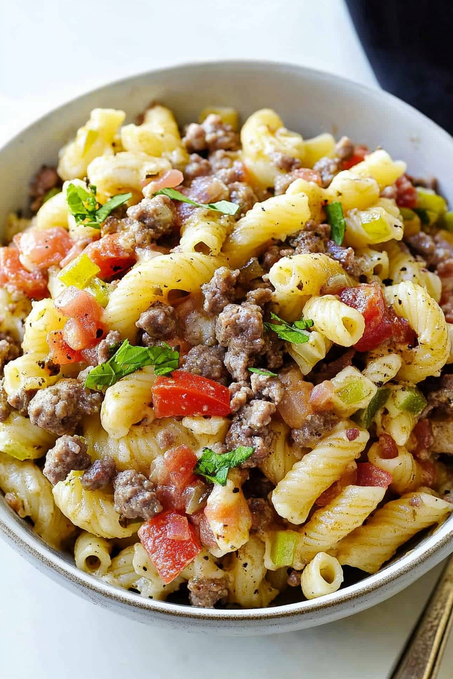 cheeseburger pasta