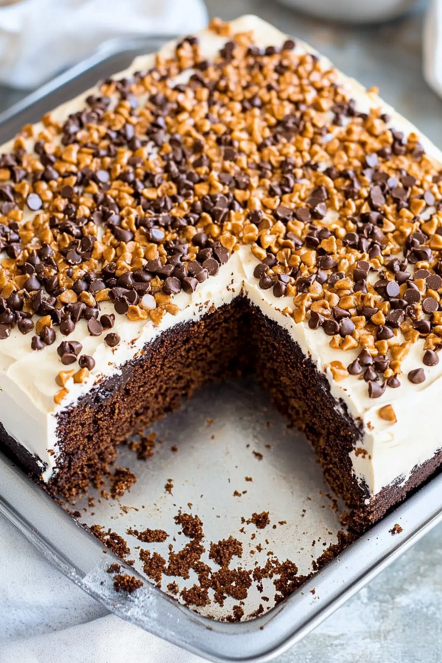 chocolate gingerbread toffee cake