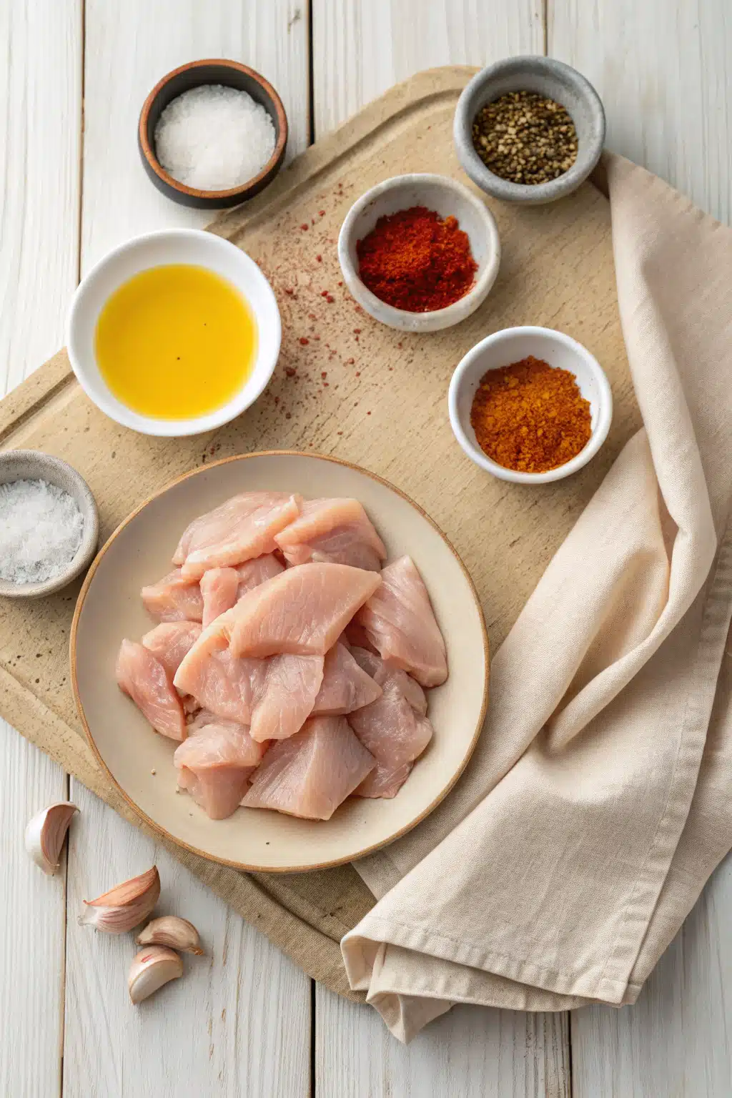 Air Fryer Chicken Breast beautifully presented from an overhead angle