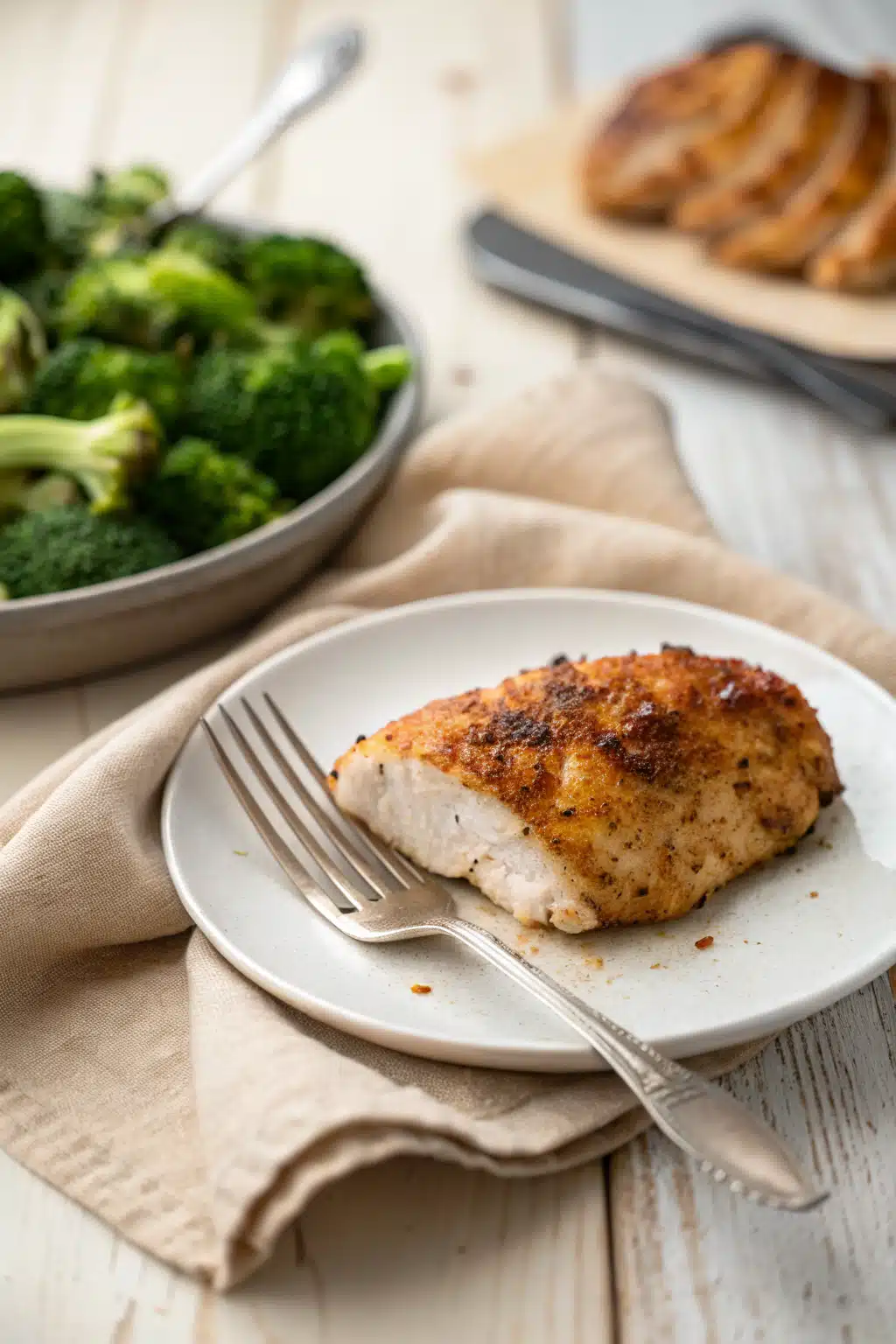 Air Fryer Chicken Breast ingredients organized and measured on kitchen counter