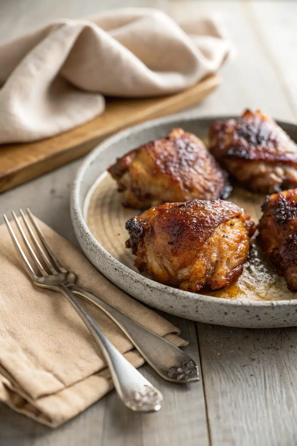 Air Fryer Chicken ingredients organized and measured on kitchen counter