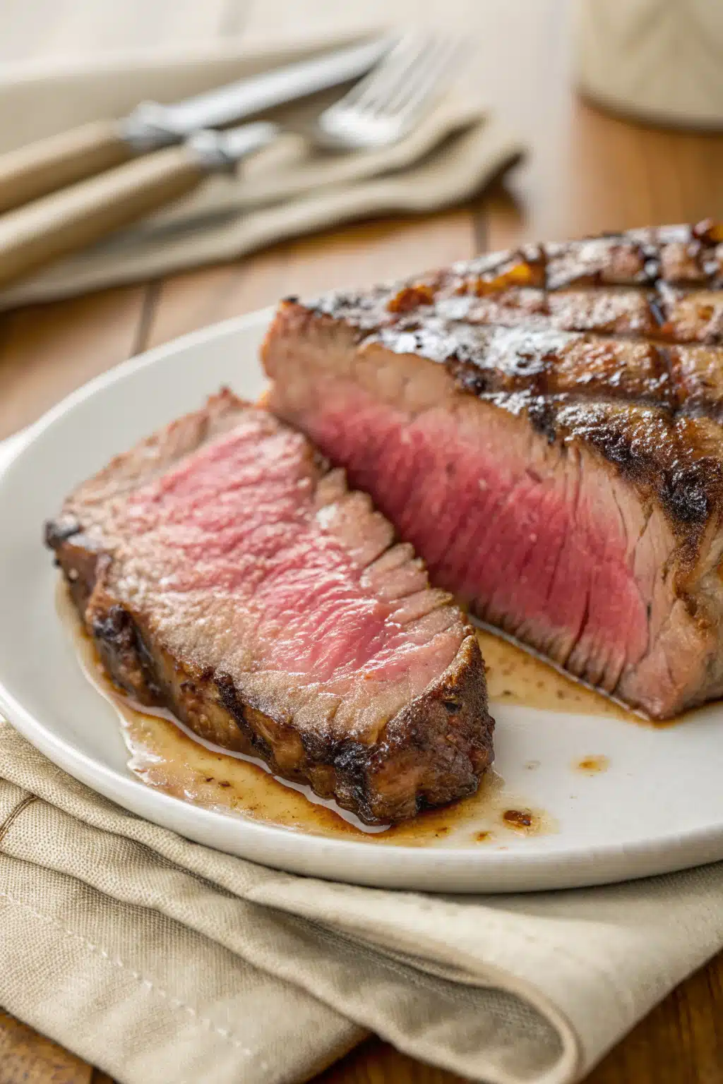 Air Fryer Pork Chops slice on plate showing perfect texture and swirl pattern
