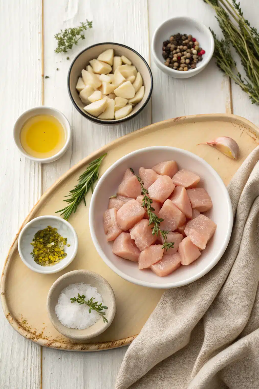 Oven Baked Chicken Breast beautifully presented from an overhead angle
