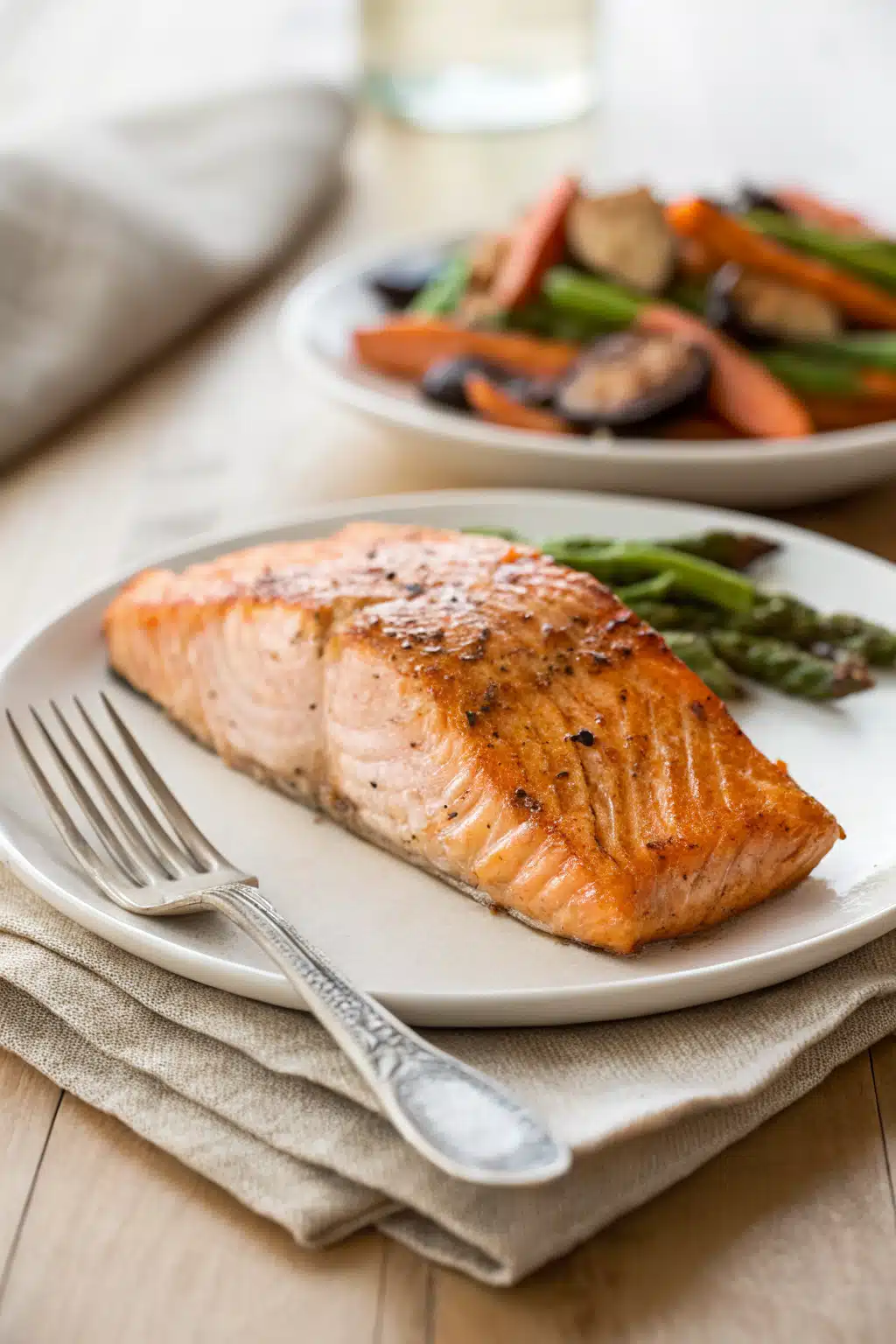 Baked Salmon ingredients organized and measured on kitchen counter