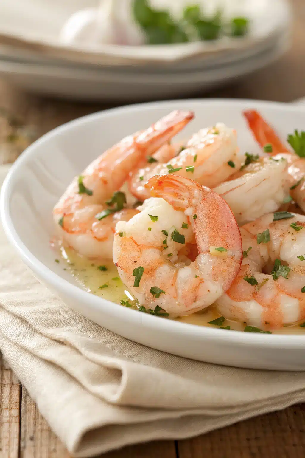 Garlic Butter Shrimp slice on plate showing perfect texture and swirl pattern