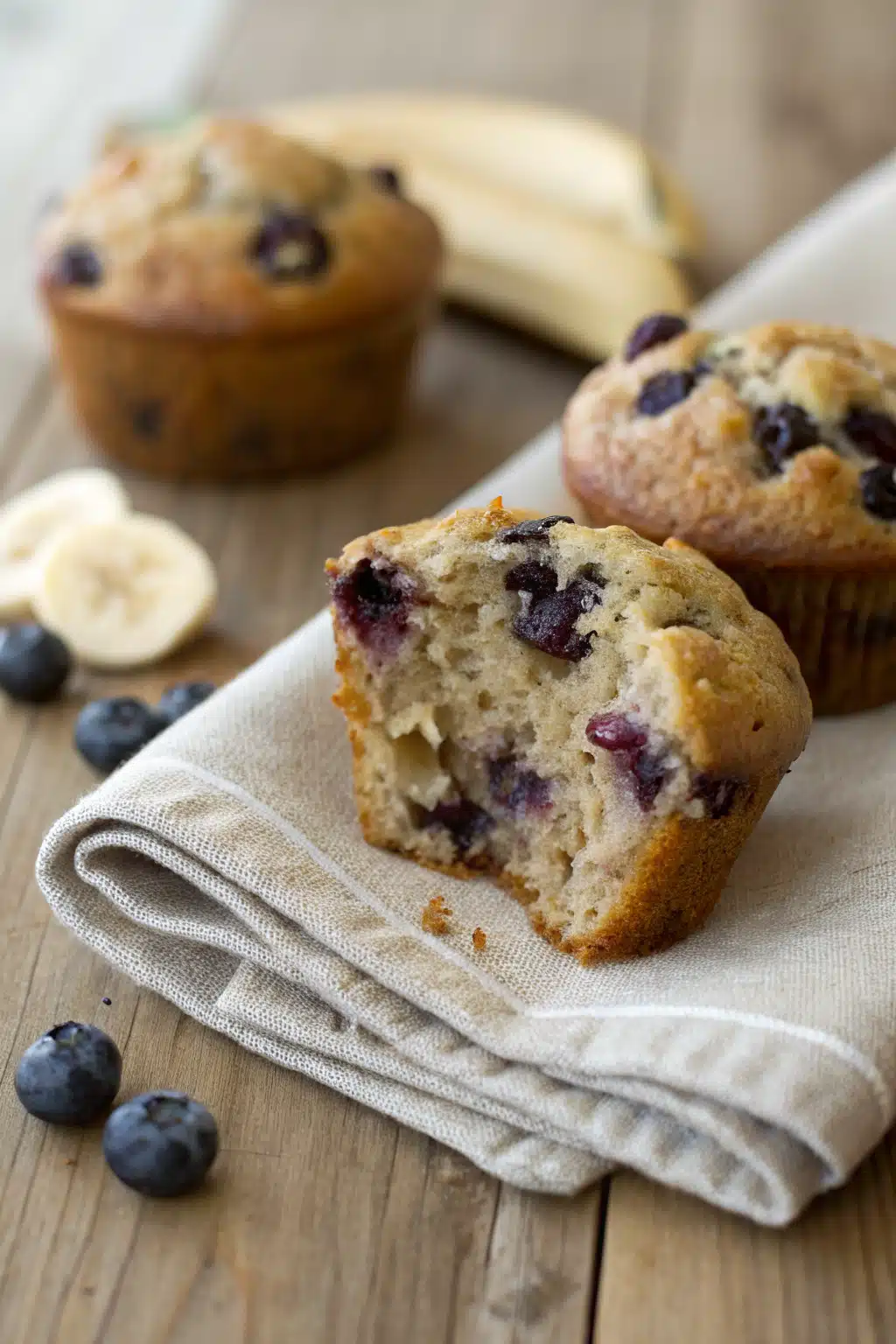 Breakfast Muffins slice on plate showing perfect texture and swirl pattern
