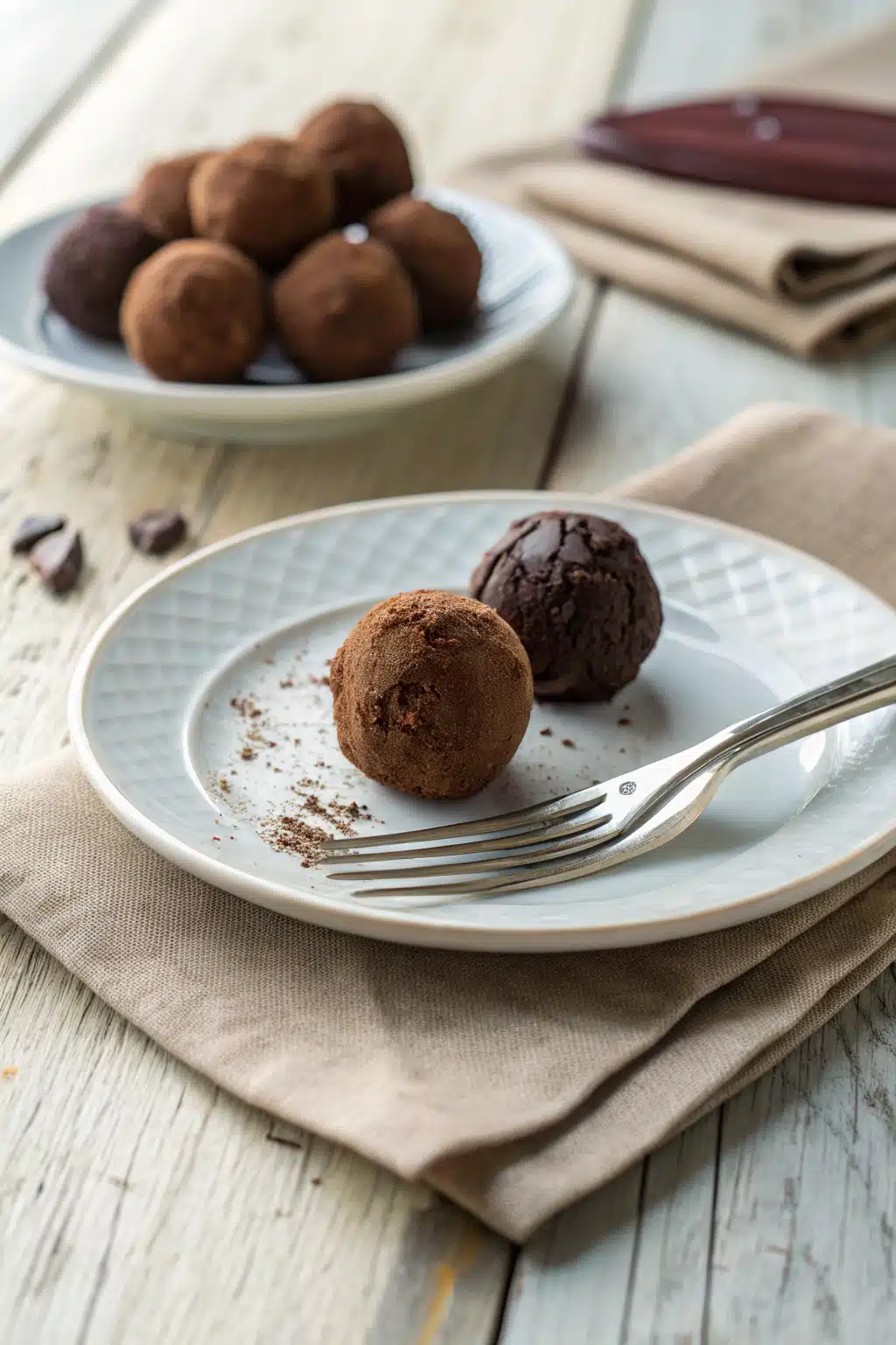 Brownie Truffles ingredients organized and measured on kitchen counter