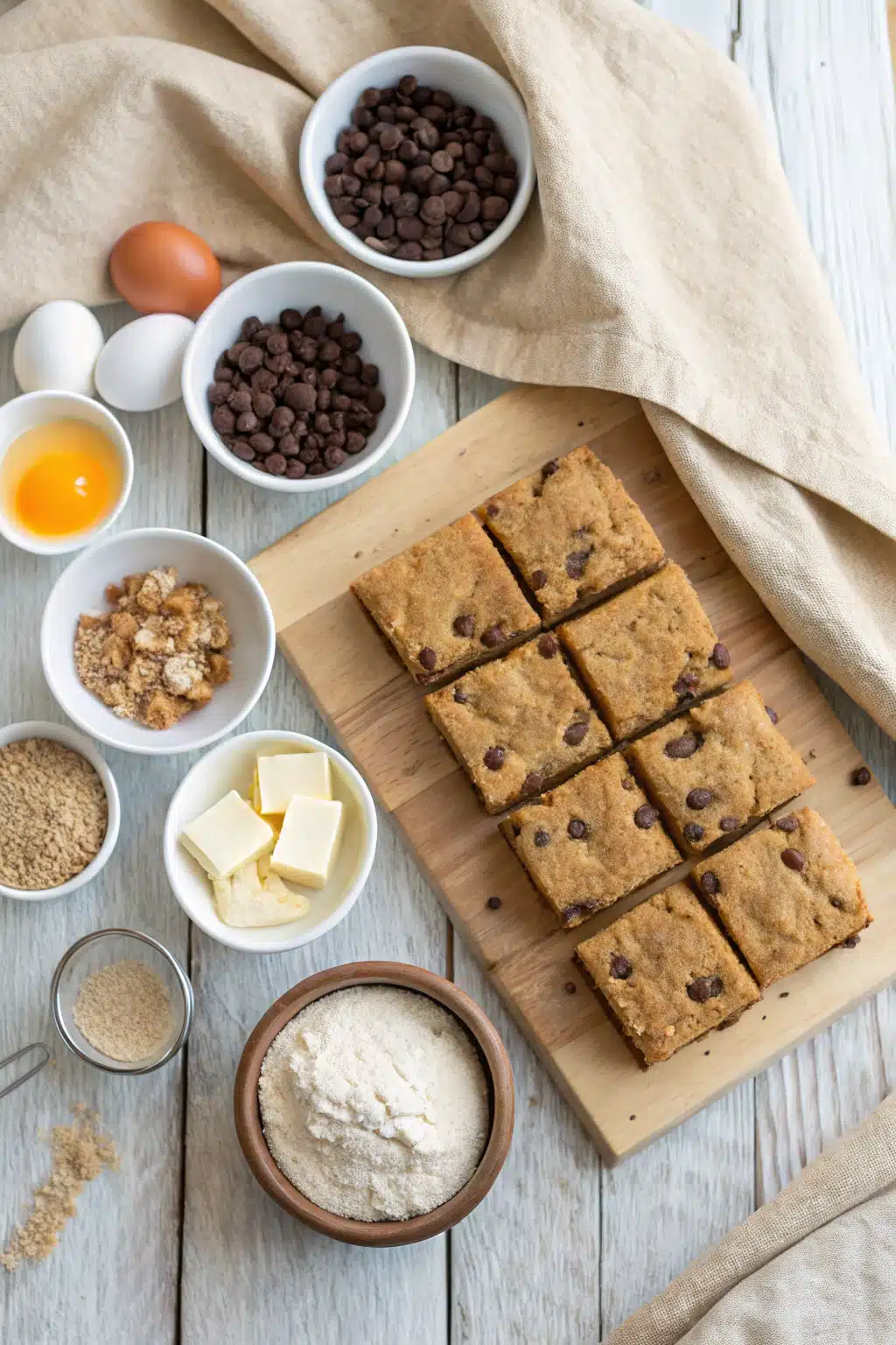 Cake Mix Cookie Bars beautifully presented from an overhead angle