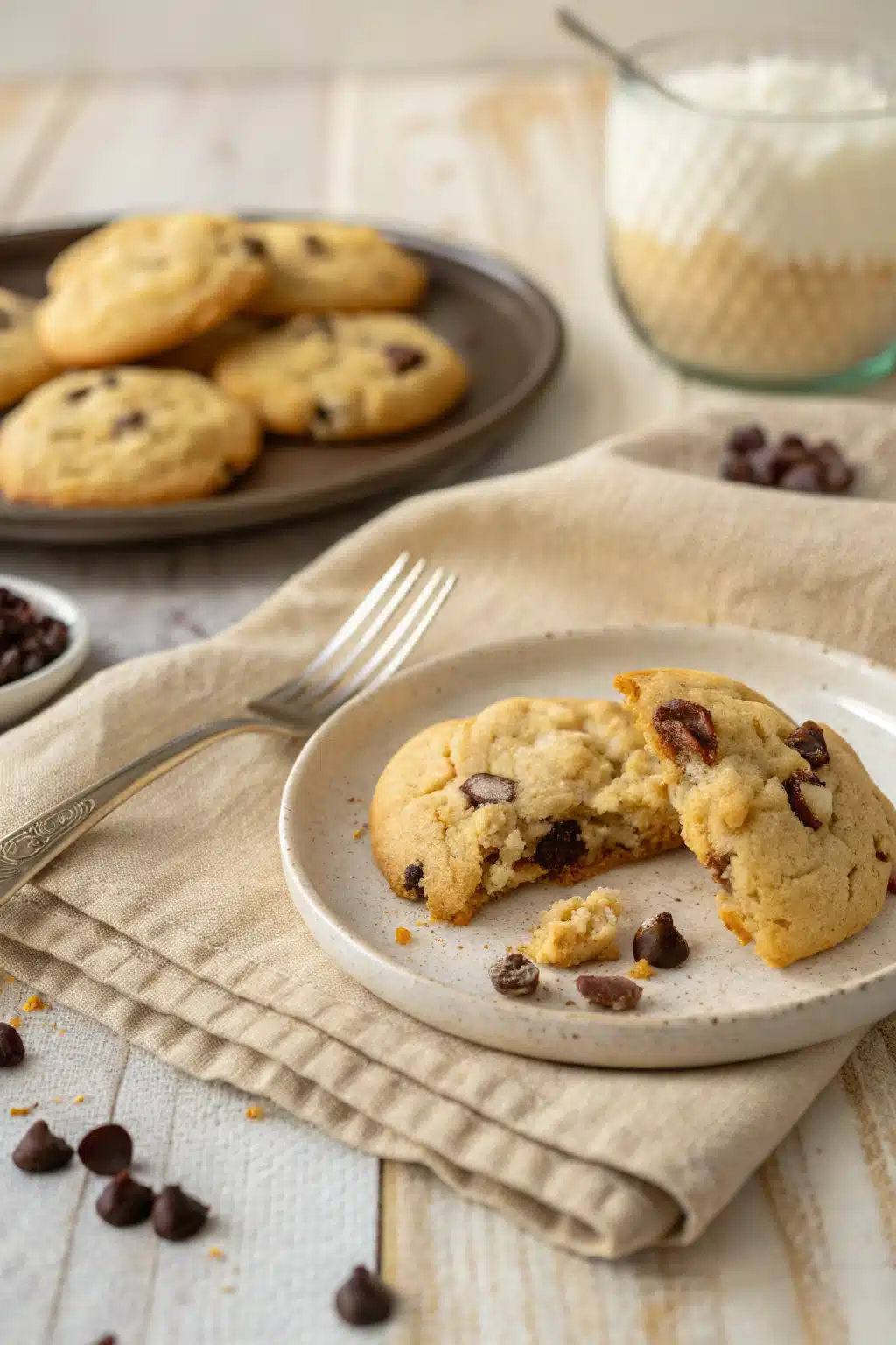Cake Mix Cookies ingredients organized and measured on kitchen counter