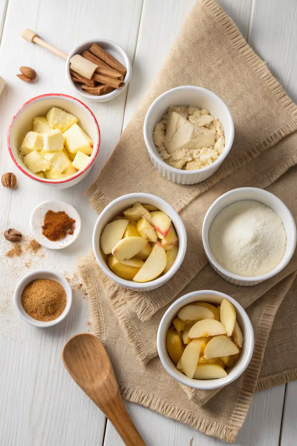 Caramel Apple Dump Cake beautifully presented from an overhead angle