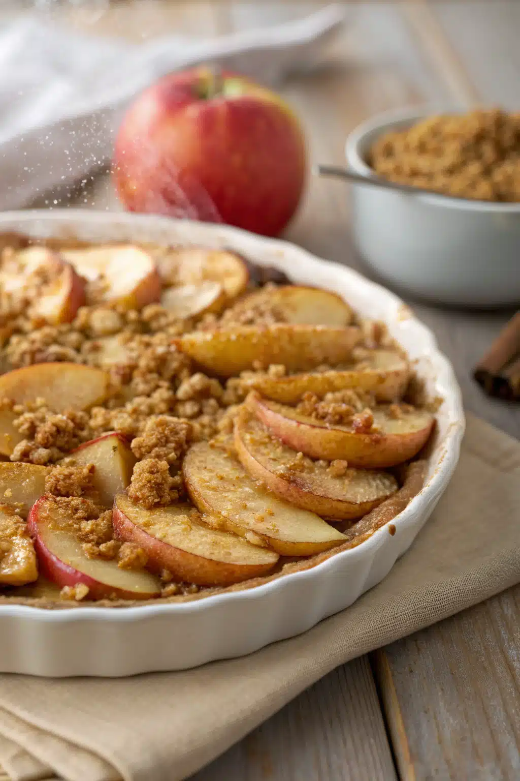Caramel Apple Dump Cake slice on plate showing perfect texture and swirl pattern