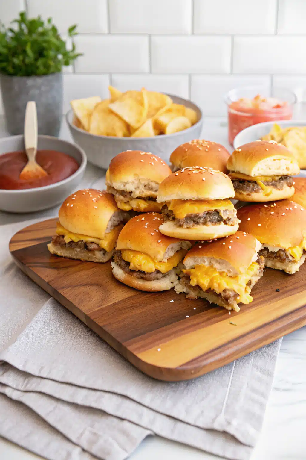 Cheeseburger Sliders slice on plate showing perfect texture and swirl pattern