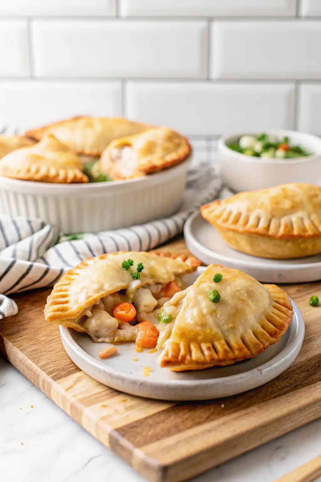 Chicken Pot Pie Hand Pies ingredients organized and measured on kitchen counter
