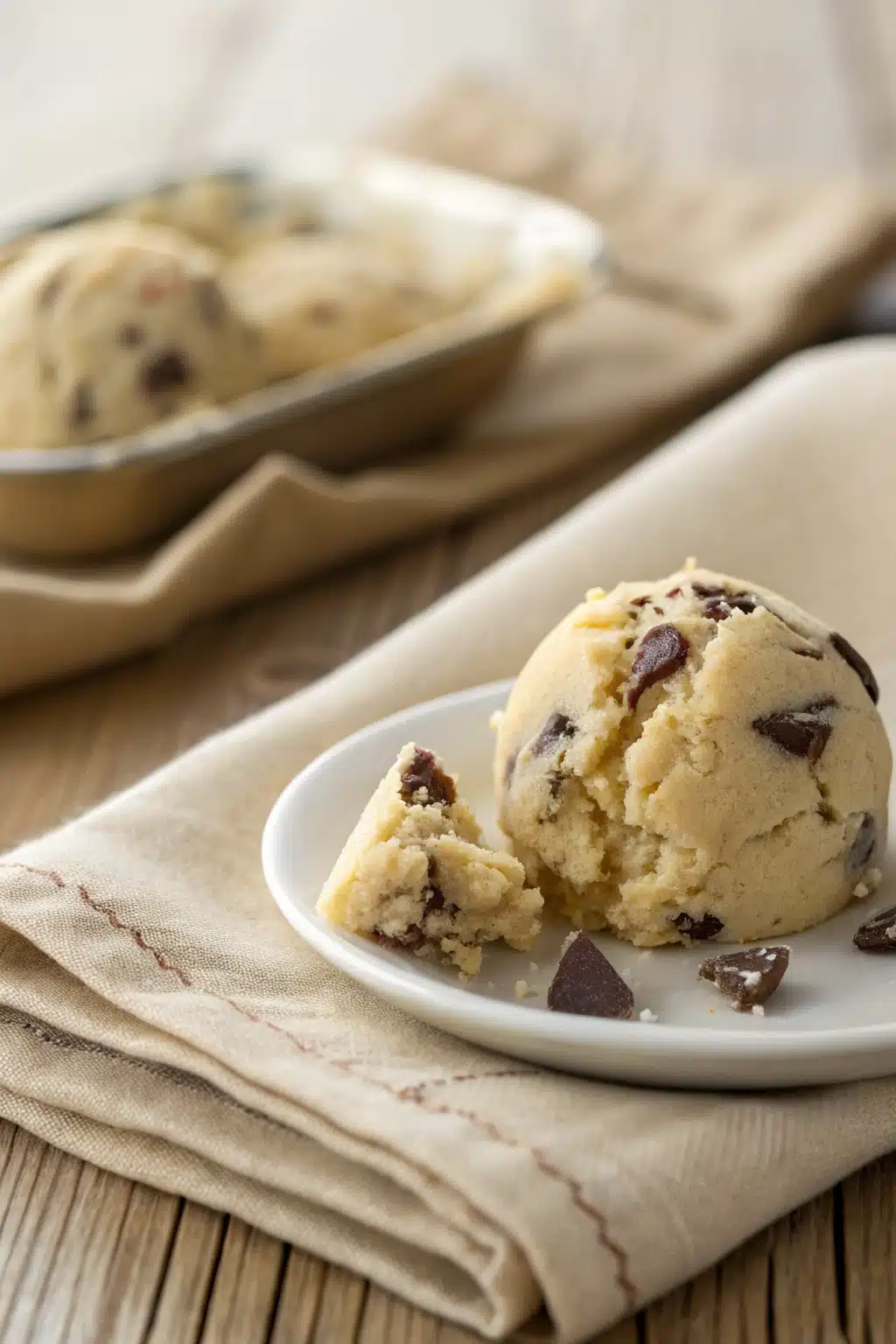 Cookie Dough Fudge slice on plate showing perfect texture and swirl pattern
