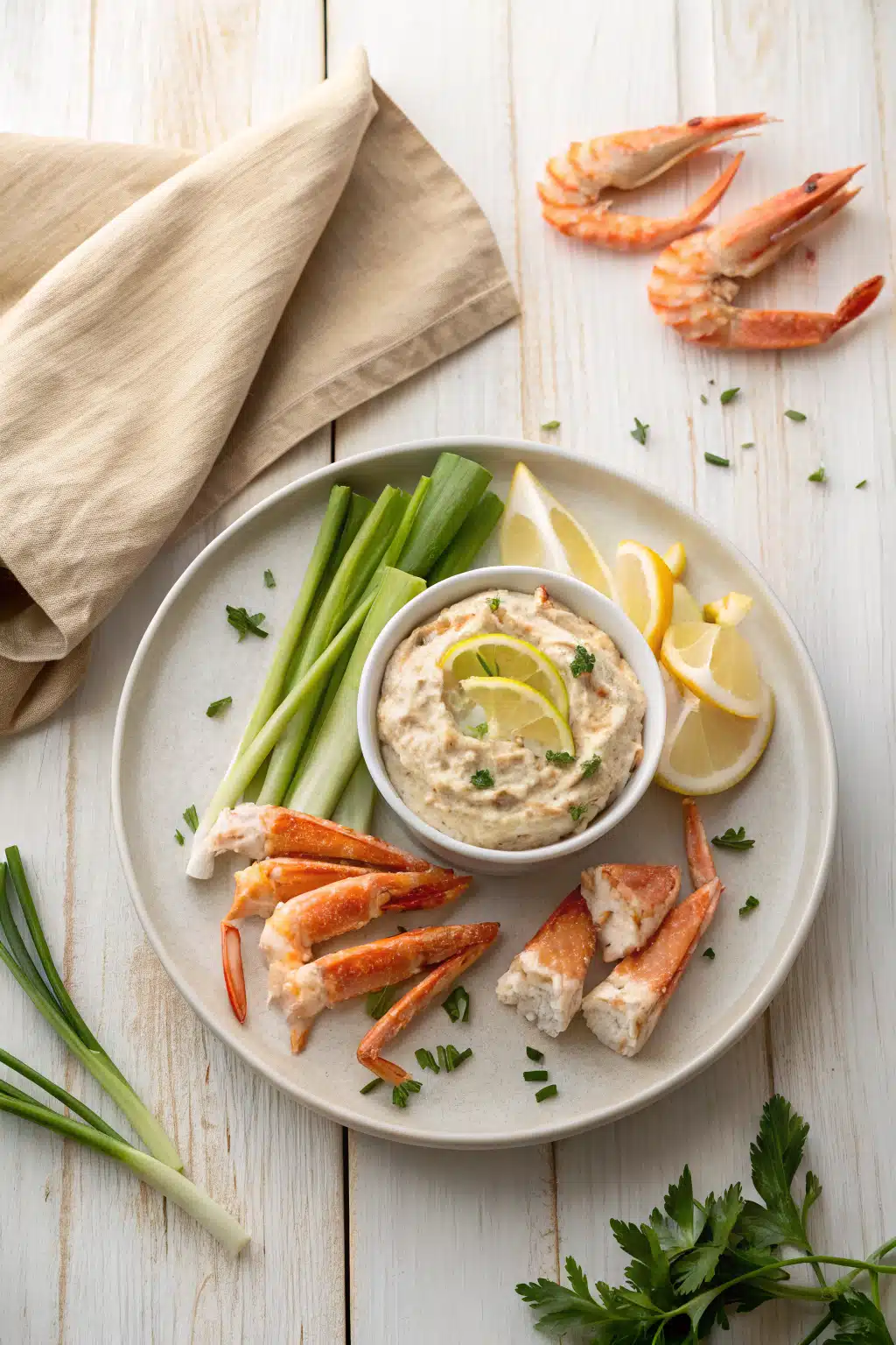 Crab Rangoon Dip beautifully presented from an overhead angle