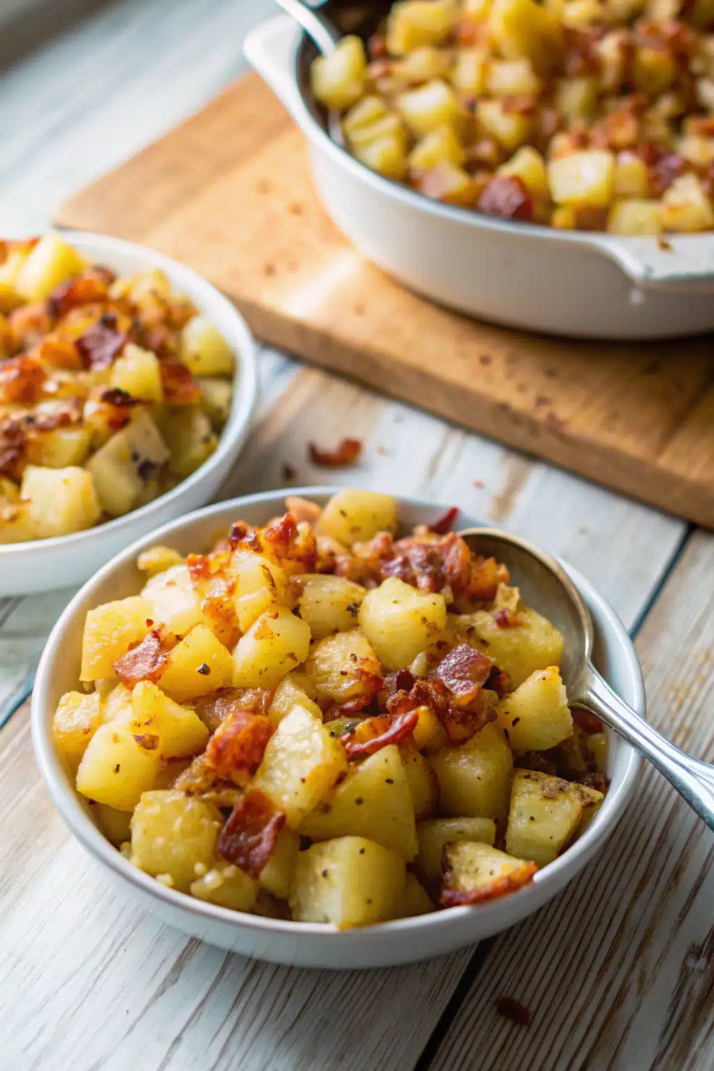 Crispy Cheese Bacon Potatoes slice on plate showing perfect texture and swirl pattern