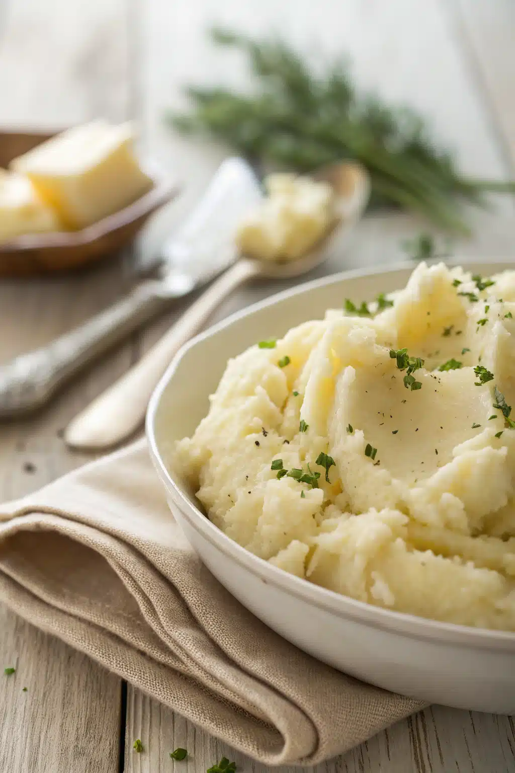 Crockpot Mashed Potatoes slice on plate showing perfect texture and swirl pattern