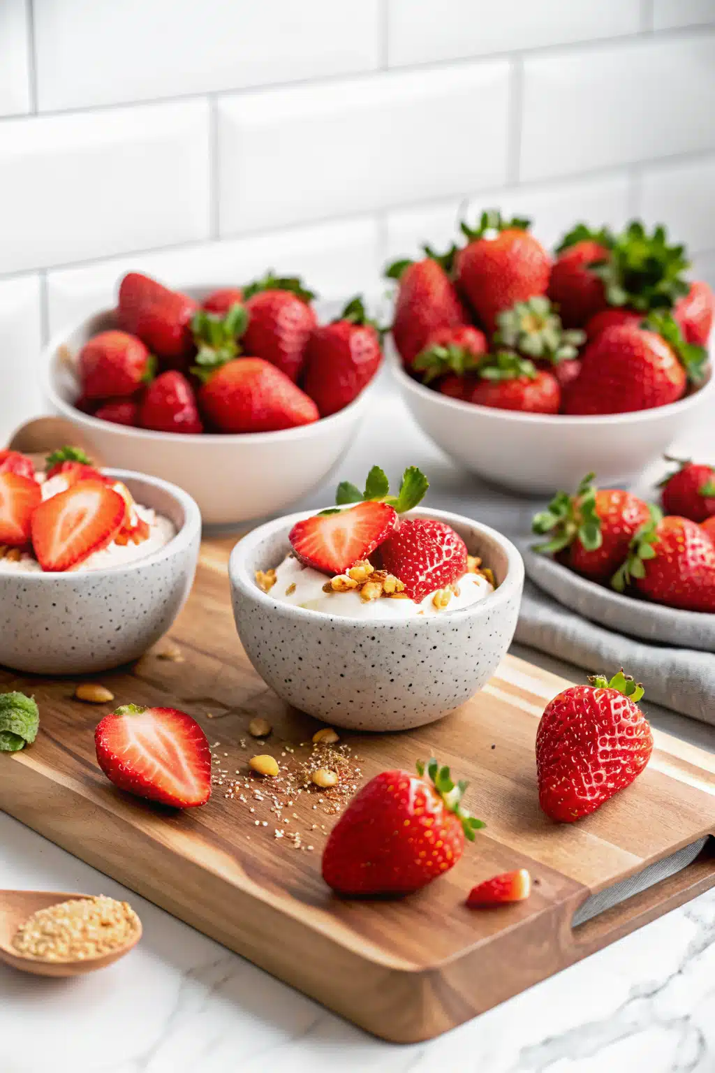 Strawberry Deviled slice on plate showing perfect texture and swirl pattern