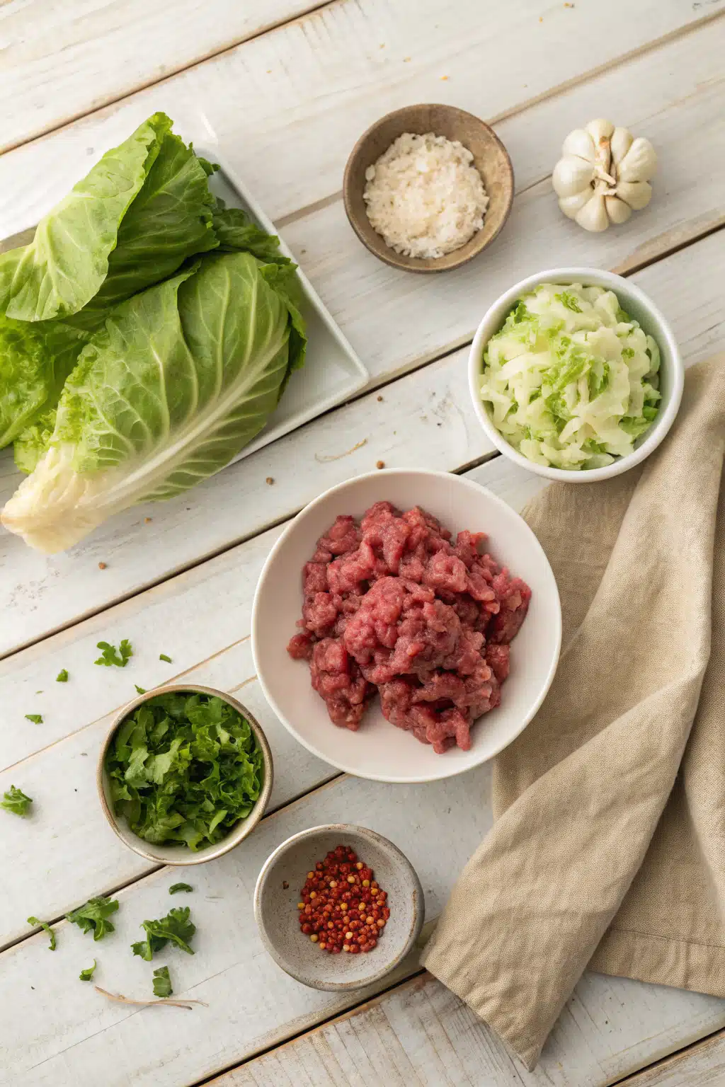 Cabbage Rolls Recipe beautifully presented from an overhead angle