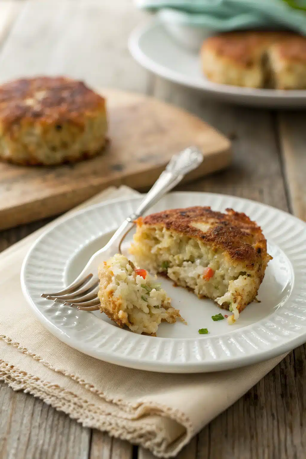 Easy Crab Cakes ingredients organized and measured on kitchen counter