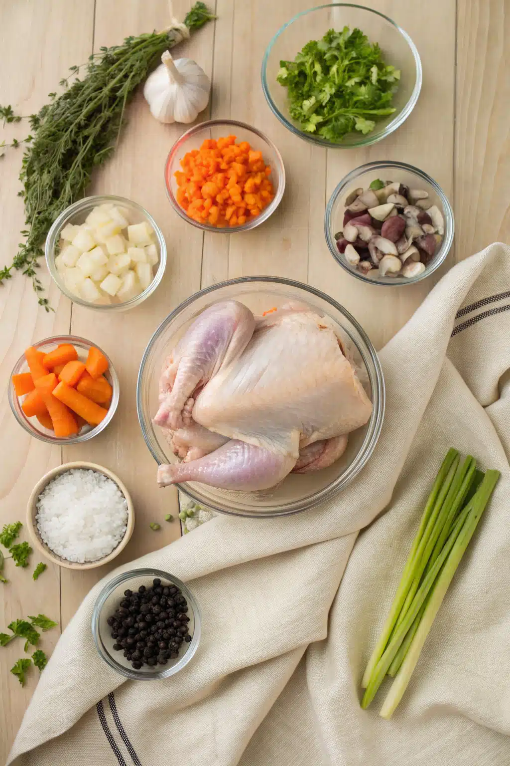 Easy Crockpot Whole Chicken beautifully presented from an overhead angle