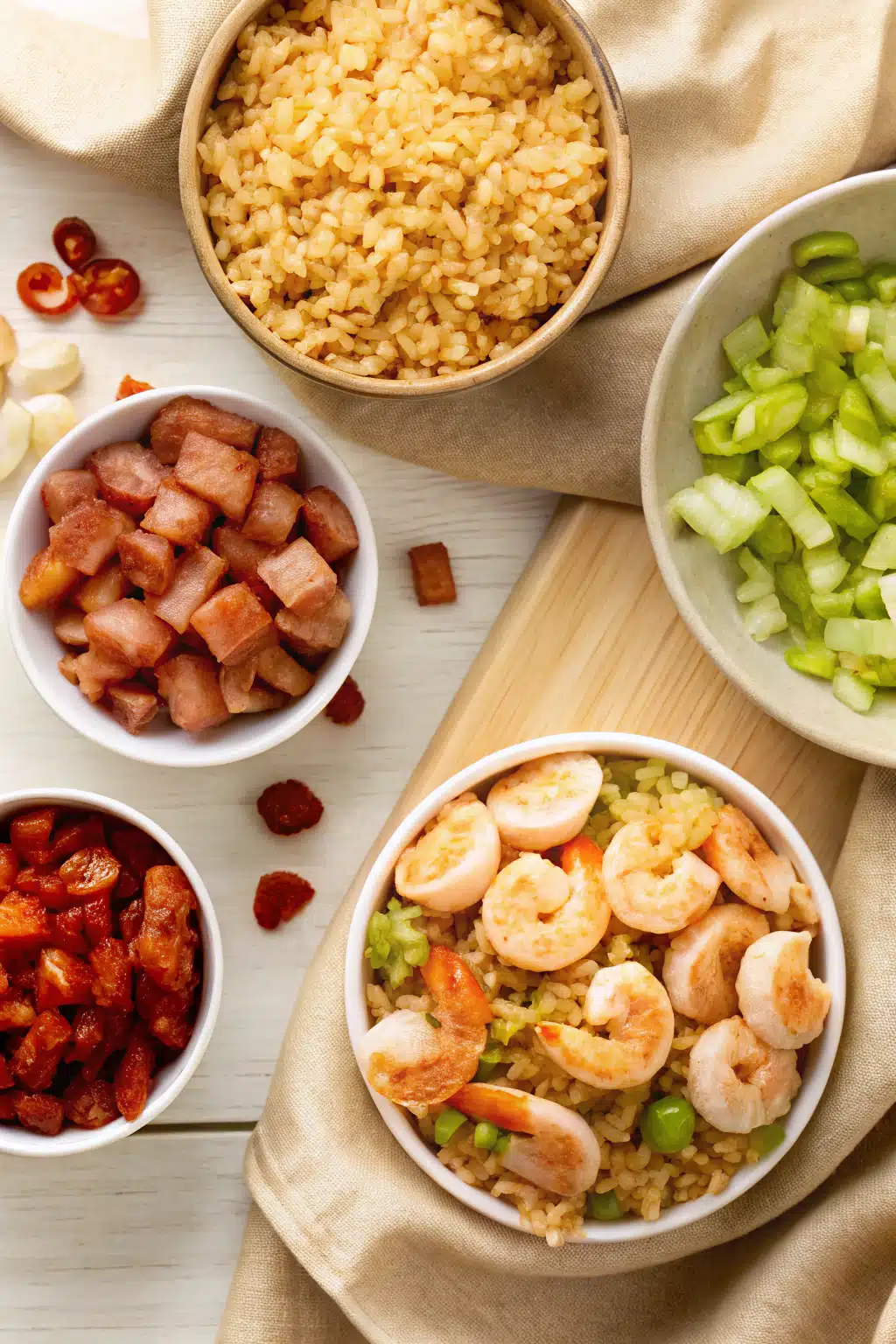 Easy Jambalaya Recipe beautifully presented from an overhead angle