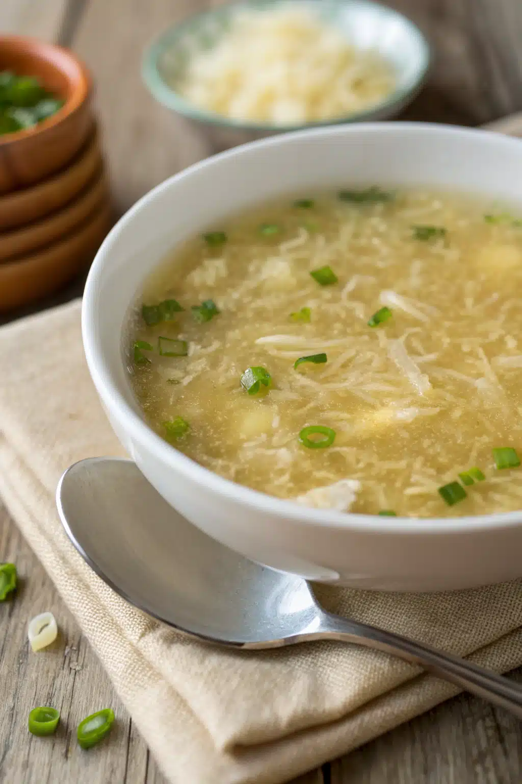 Slimming Violet Egg Drop Soup slice on plate showing perfect texture and swirl pattern