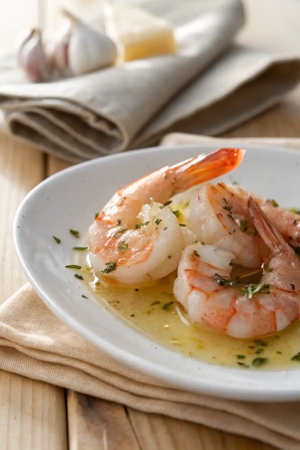 Garlic Butter Shrimp slice on plate showing perfect texture and swirl pattern