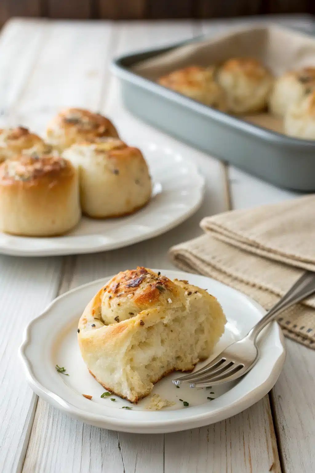 Garlic Cheese Rolls ingredients organized and measured on kitchen counter