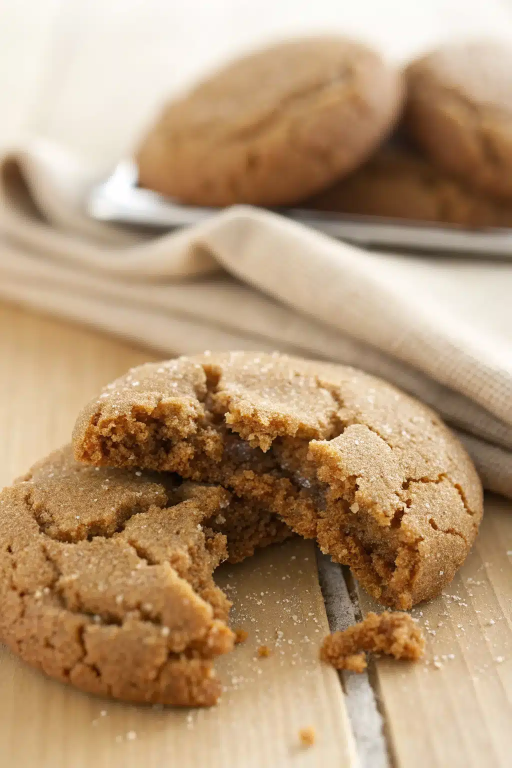 Gingersnap Cookies slice on plate showing perfect texture and swirl pattern