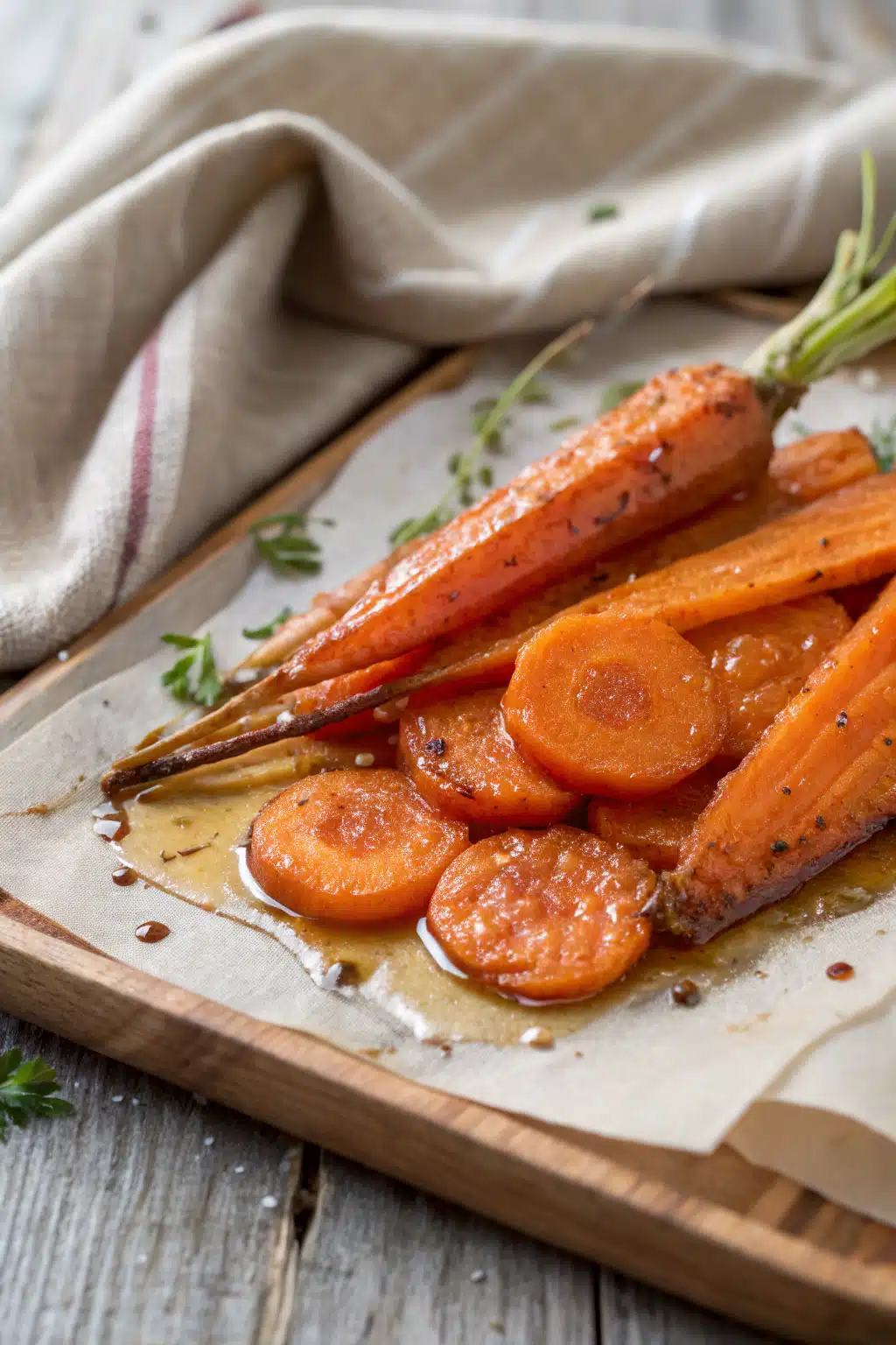 Glazed Carrots slice on plate showing perfect texture and swirl pattern