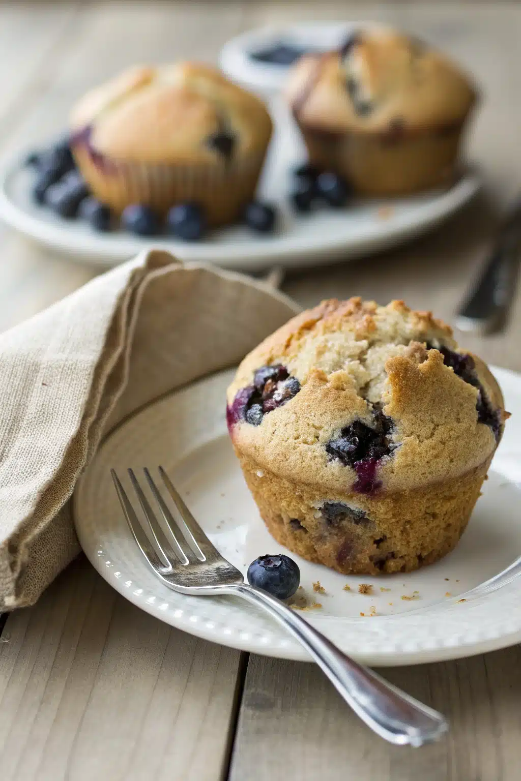 Blueberry Muffins Gluten Free ingredients organized and measured on kitchen counter