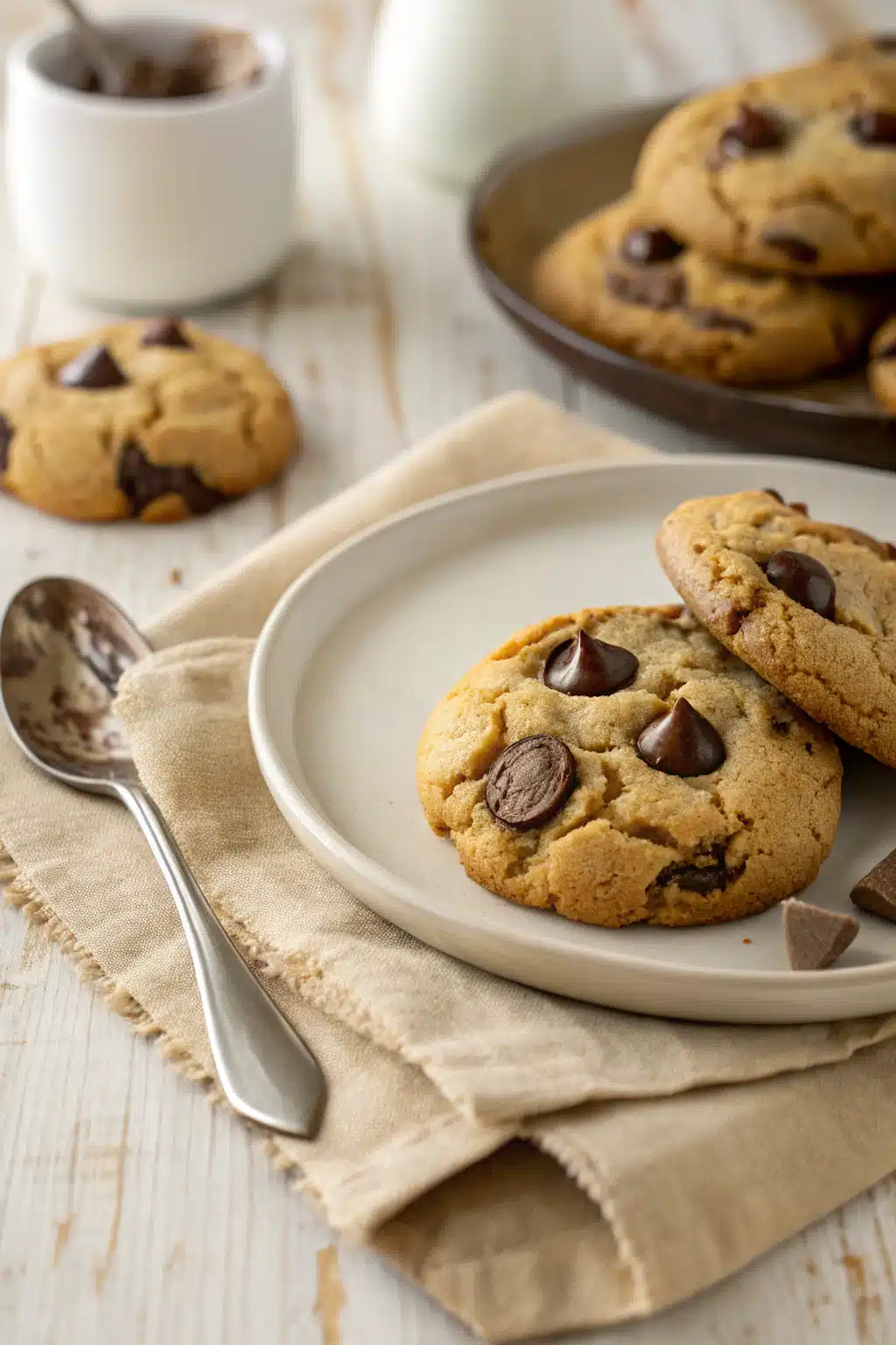 Gluten Free Chocolate Chip Cookies ingredients organized and measured on kitchen counter