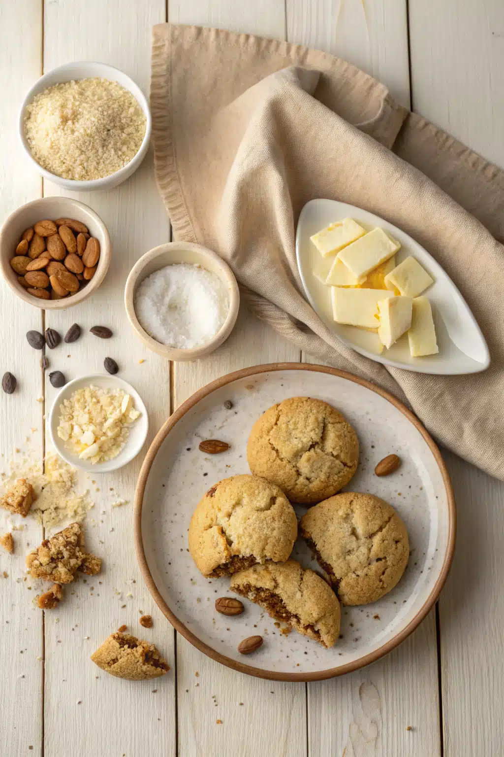 Gluten Free Sugar Cookies beautifully presented from an overhead angle