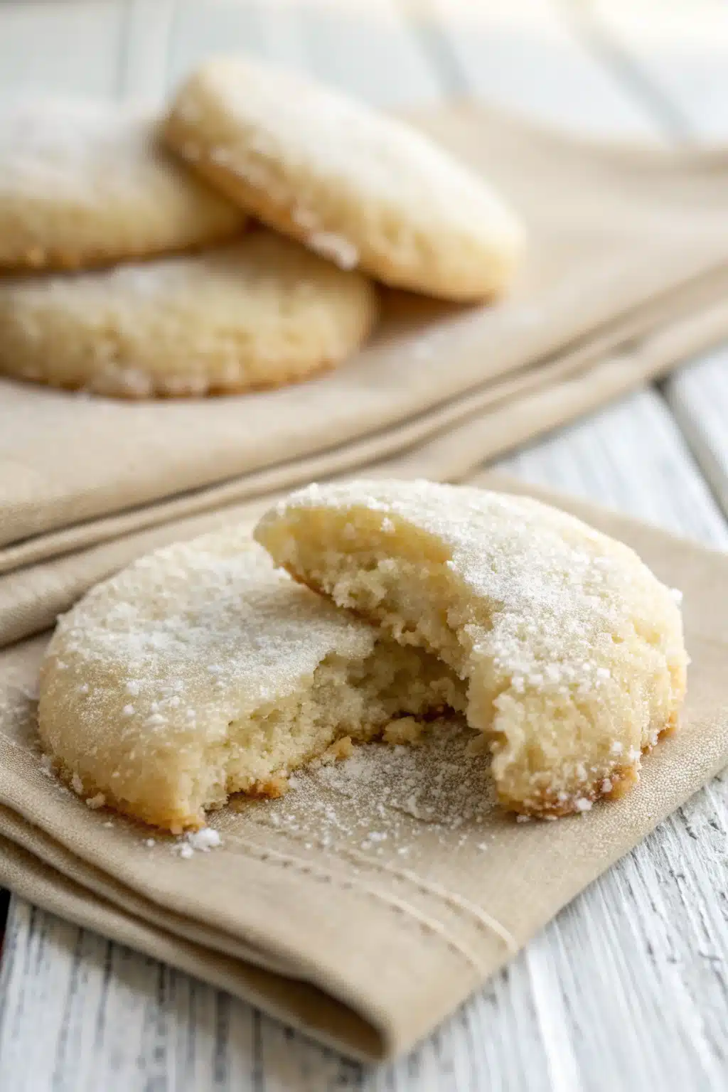Gluten Free Sugar Cookies slice on plate showing perfect texture and swirl pattern