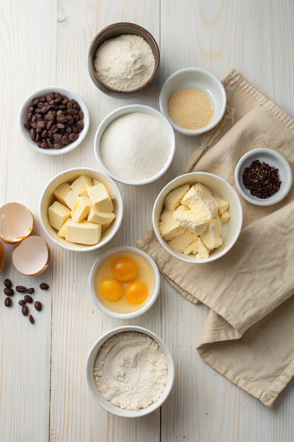 Gooey Butter Cake beautifully presented from an overhead angle