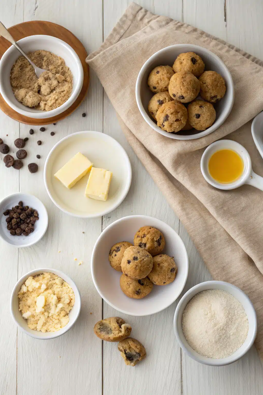 Gooey Butter Cookies beautifully presented from an overhead angle