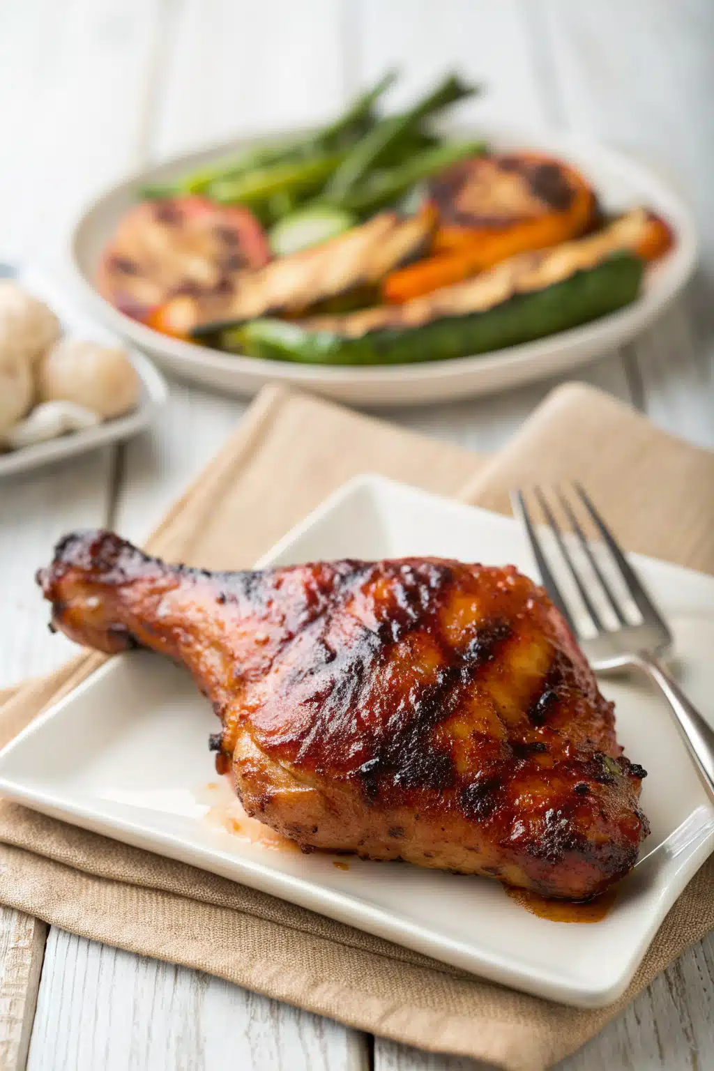 Grilled Bbq Chicken ingredients organized and measured on kitchen counter
