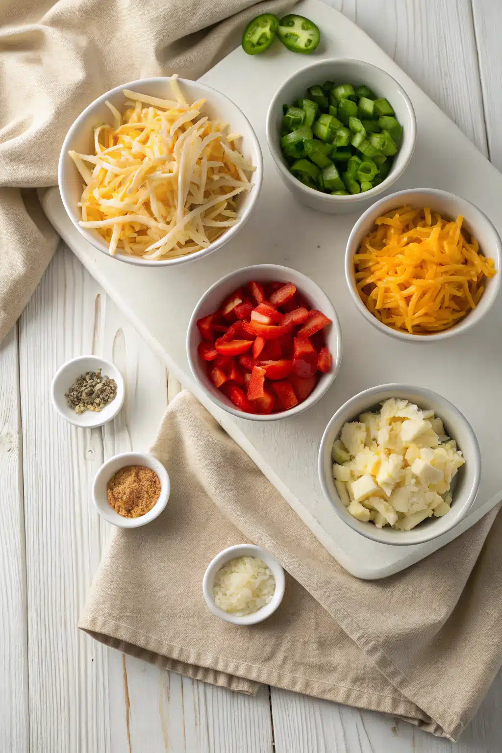 Hashbrown Breakfast Casserole beautifully presented from an overhead angle