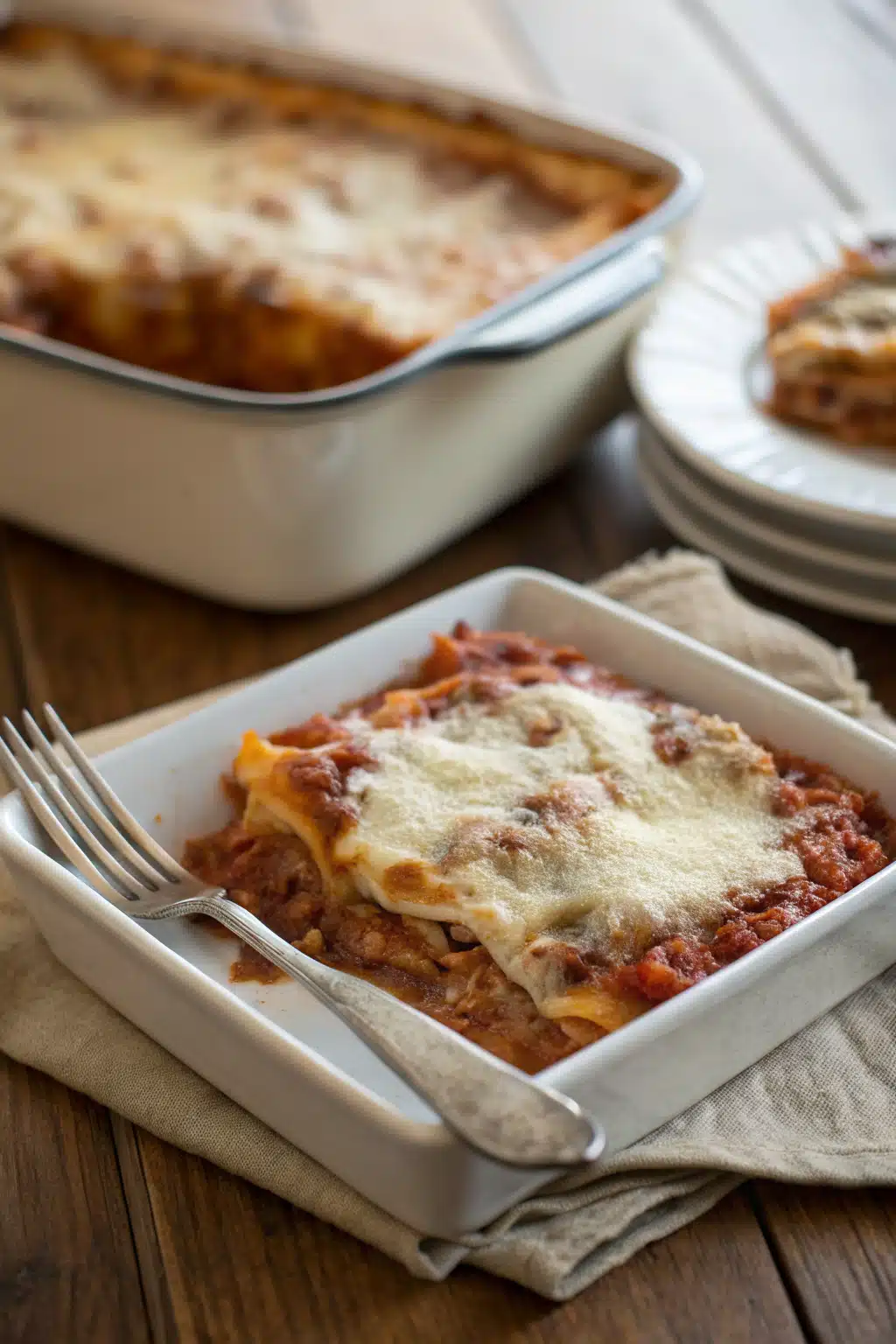 Homemade Lasagna ingredients organized and measured on kitchen counter